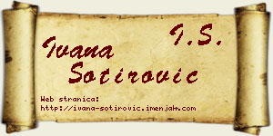 Ivana Sotirović vizit kartica